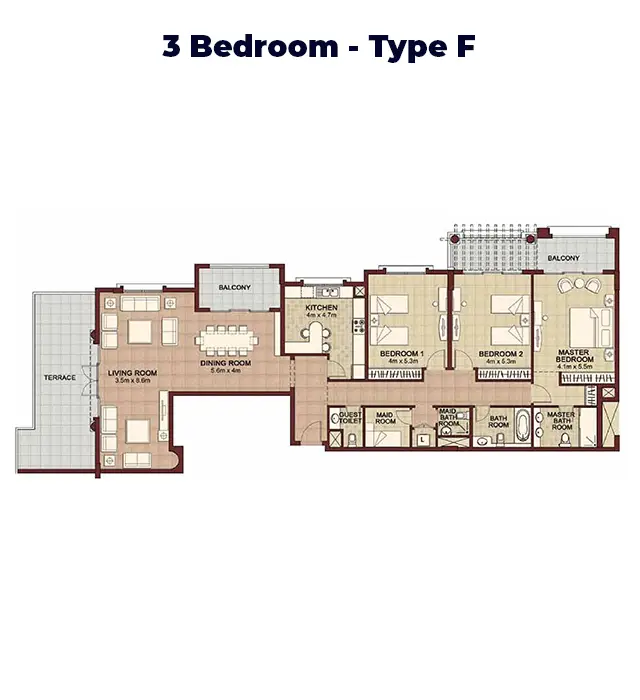 3 BR - Type F